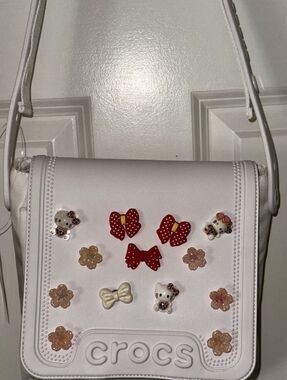 CROCS Hello Kitty embellished Crossbody BAG  White